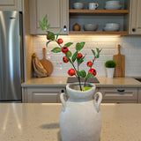 32 Inch Faux Crabapple Spray with 3 Stems-64022OR Liberty Floral