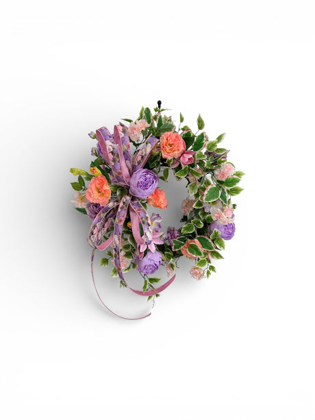 Lavender Peony Spring Grapevine Wreath with Real Touch Flowers TCT Crafts