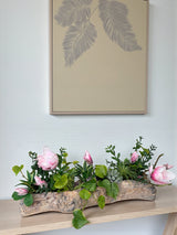 Pink Magnolia Centerpiece Driftwood Planters Spring Table Decor TCT Crafts
