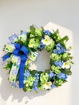 Blue Hydrangea Wreath Spring Front Door Floral Wreath TCT Crafts