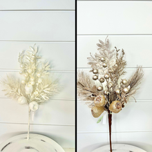 Load image into Gallery viewer, 15&quot; WP Pine Berry Pick in Pearl White or Champagne - Timeless Holiday Decor