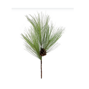 22" Artificial Pine Spray with Pinecone - Realistic Greenery for Winter Decor, Wreaths, and Holiday Crafts - XX9953