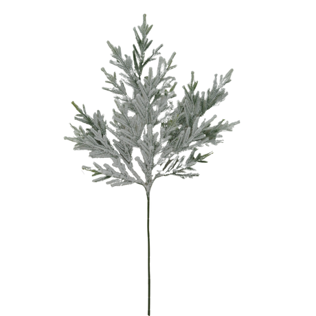 Snowy Pine Spray | Frosted Winter Christmas Greenery | 24" Golden Bell