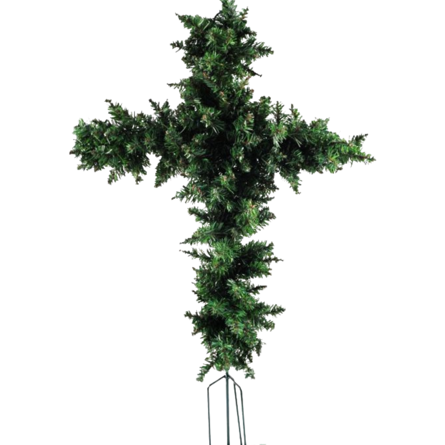 VC002-22" Artificial Canadian Pine Cemetery Cross-Green Sims Pottery