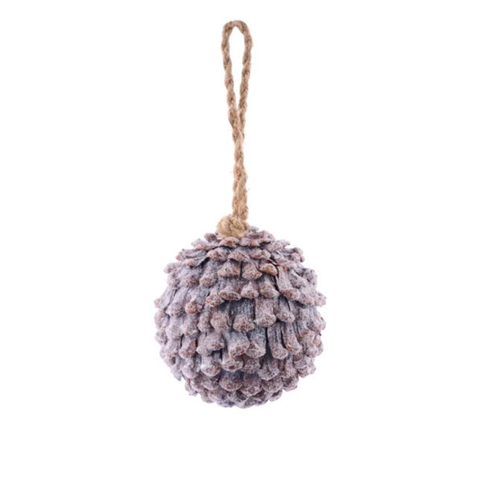 Rustic Frosted Pinecone Ornament – 4.25" Pinecone Petal Ball with Jute Hanger-XD1299 Craig Bachman