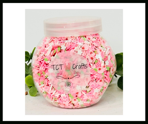 150g Pink Easter Bunny Paws Polymer Clay Sprinkle Mix - Perfect for Fake Bakes, Clay Art, Slime - Cute, Playful, and Festive