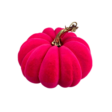 Elegant Pink Flocked Pumpkin | 4