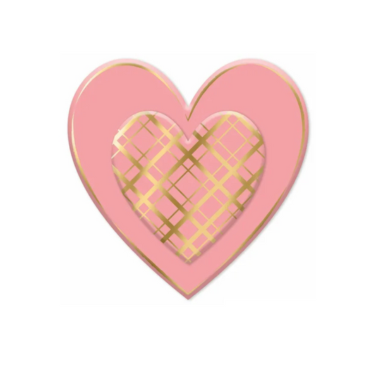 Pink & Gold Metal Heart Sign – 12" Embossed Wall Decor Craig Bachman