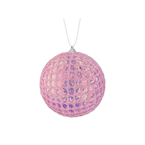 Pink 6" Sequin Ornament Ball – Shatterproof Christmas Tree Decoration-86357PK Liberty Floral
