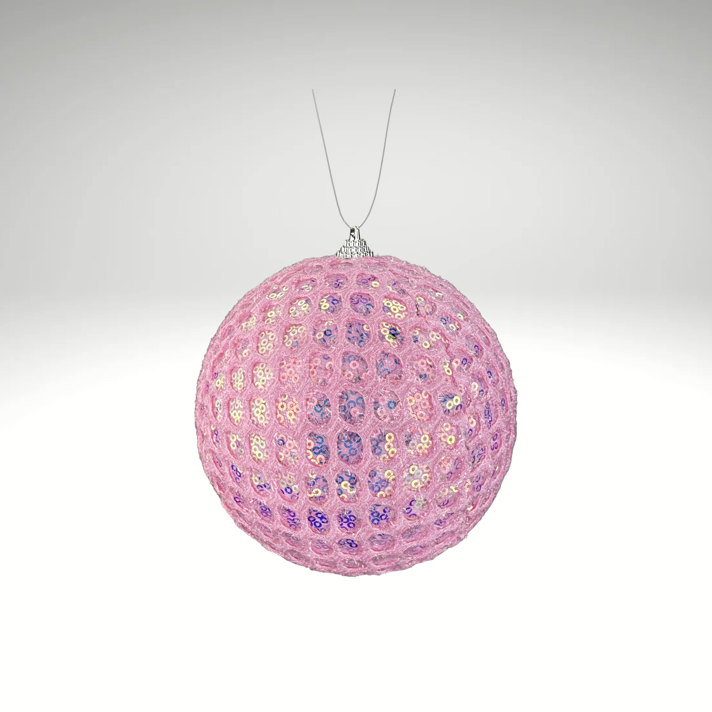 Pink 6" Sequin Ornament Ball – Shatterproof Christmas Tree Decoration-86357PK Liberty Floral