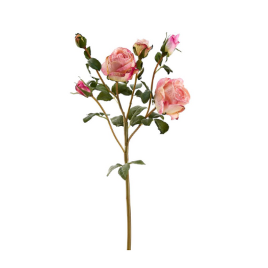 27.5" Artificial Pink Rose Spray – Faux Rose Stem with 3 Buds-FSR571 Allstate Floral