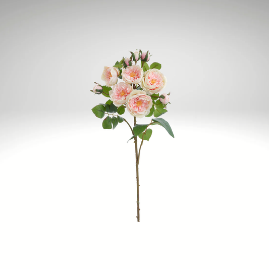 Blush Pink Cream Artificial Rose Spray-FSR355-PK/CR