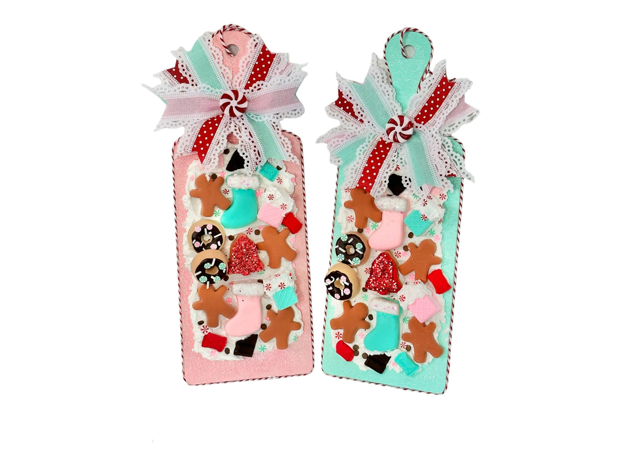Faux Sweets Charcuterie Board - TCT Crafts - Holiday Kitchen Decor or Cute Gift - Pink or Mint Green Christmas Decorations TCT Crafts