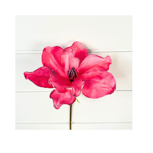 14"x8" Velvet Magnolia Pick in Pink or Blue by TCT Crafts - Elegant Floral Decor