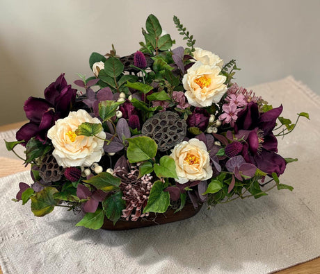Moody Fall Centerpiece in Wooden Dough Bowl for Table Decor TCT Crafts