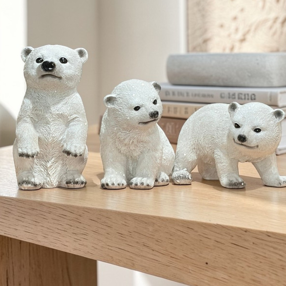 Polar Bear Cub Figurine Set of 3 Resin Winter Decor-AS3805S Fantastic Craft