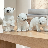 Polar Bear Cub Figurine Set of 3 Resin Winter Decor-AS3805S Fantastic Craft