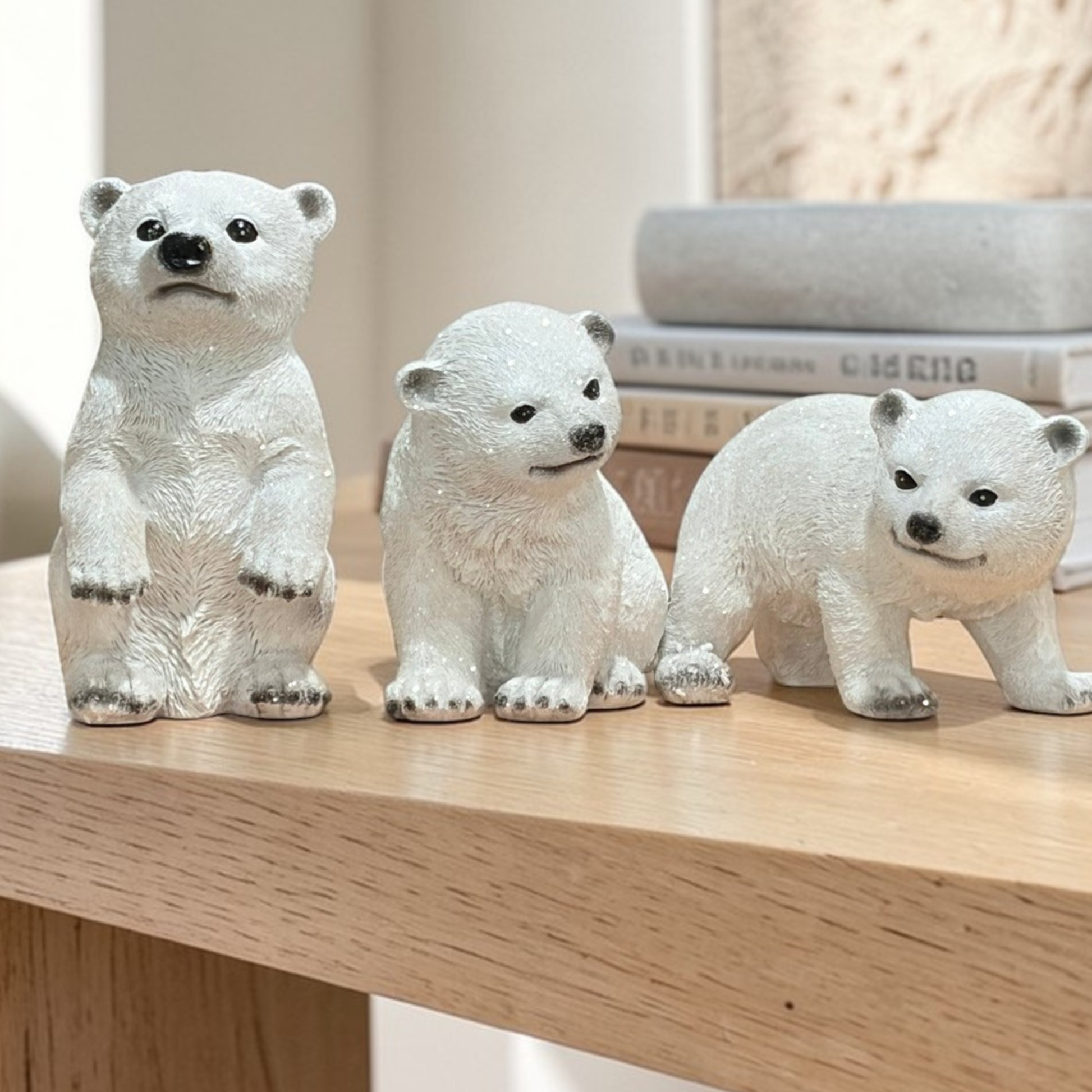 Polar Bear Cub Figurine Set of 3 Resin Winter Decor-AS3805S Fantastic Craft
