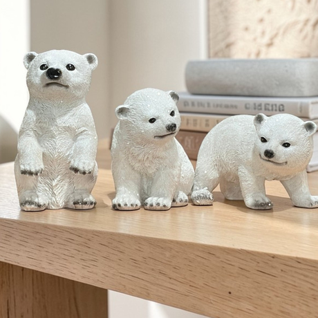 Polar Bear Cub Figurine Set of 3 Resin Winter Decor-AS3805S Fantastic Craft