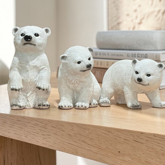 Polar Bear Cub Figurine Set of 3 Resin Winter Decor-AS3805S Fantastic Craft