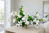 White Orchid Lily Centerpiece Elegant Floral Arrangement TCT Crafts