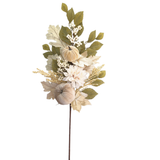 30" Neutral Velvet Pumpkin & Dahlia Berry Spray-85295 Golden Bell