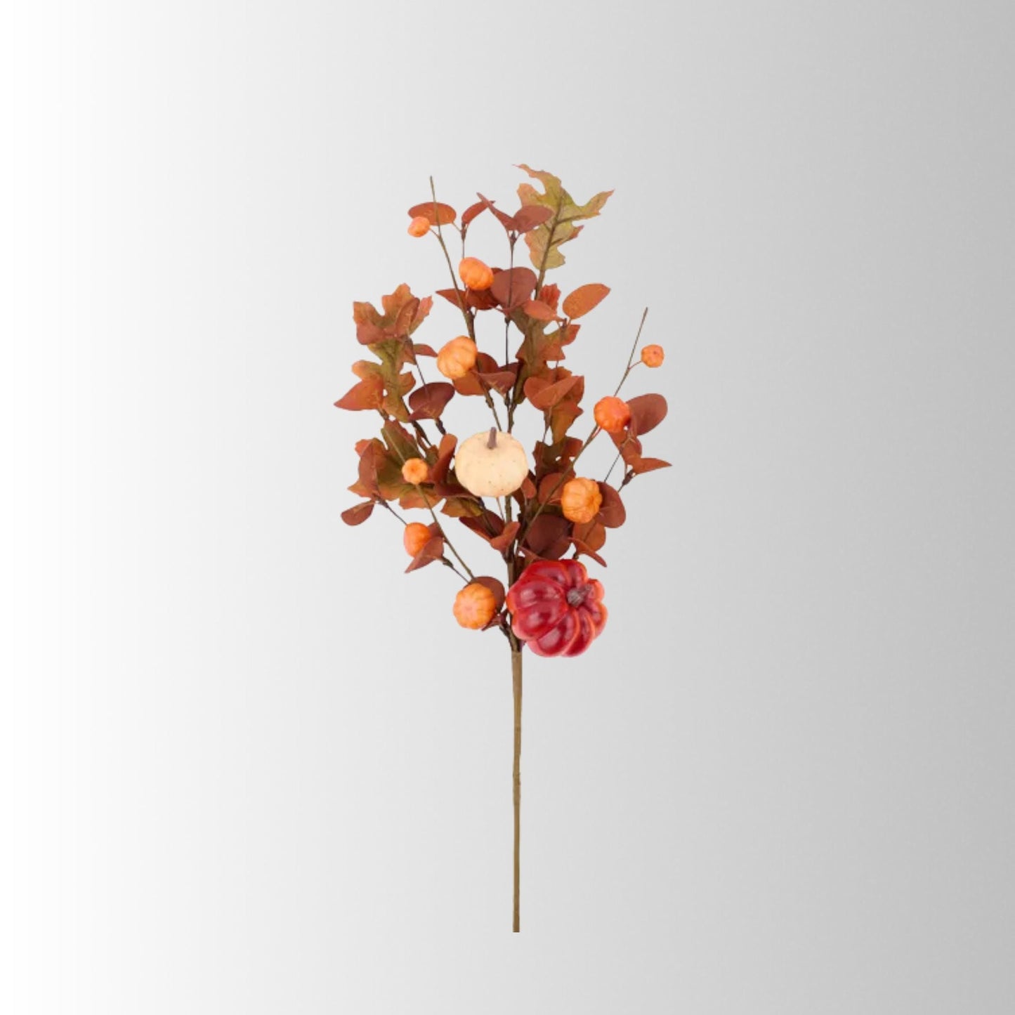 Pumpkin Eucalyptus Fall Spray 28 Inch Floral Stem-HA1764 TCTCrafts