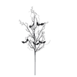 Black Bat Twig Spray with Purple Glitter — 30 Inch Halloween Wreath Supply-42570A K & K Interiors