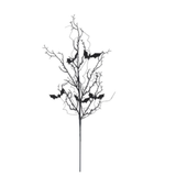 Black Bat Twig Spray with Purple Glitter — 30 Inch Halloween Wreath Supply-42570A K & K Interiors