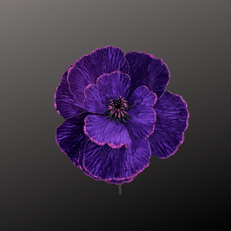 Velvet Fantasy Flower Pick – 9” Faux Floral in Black or Purple for Halloween & Gothic Decor Liberty Floral