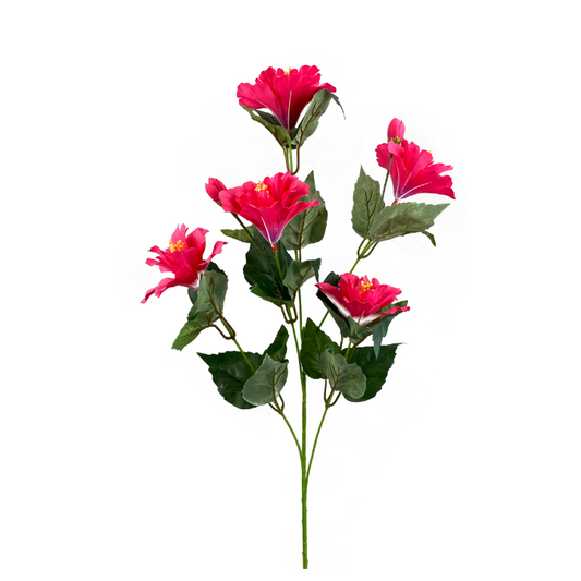 28" Pink Artificial Hibiscus Spray – Faux Tropical Flower Stem for Summer Arrangements-63339BT Liberty Floral