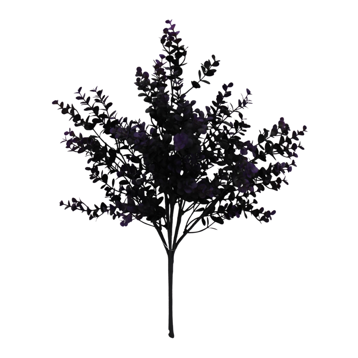 Artificial Dark Purple Halloween Boxwood Bush — 17 Inch Dark Floral Stem for Halloween-65691-PU Golden Bell