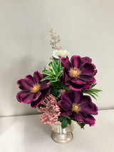 Purple Magnolia Floral Arrangement Silk Flower Centerpiece TCT Crafts