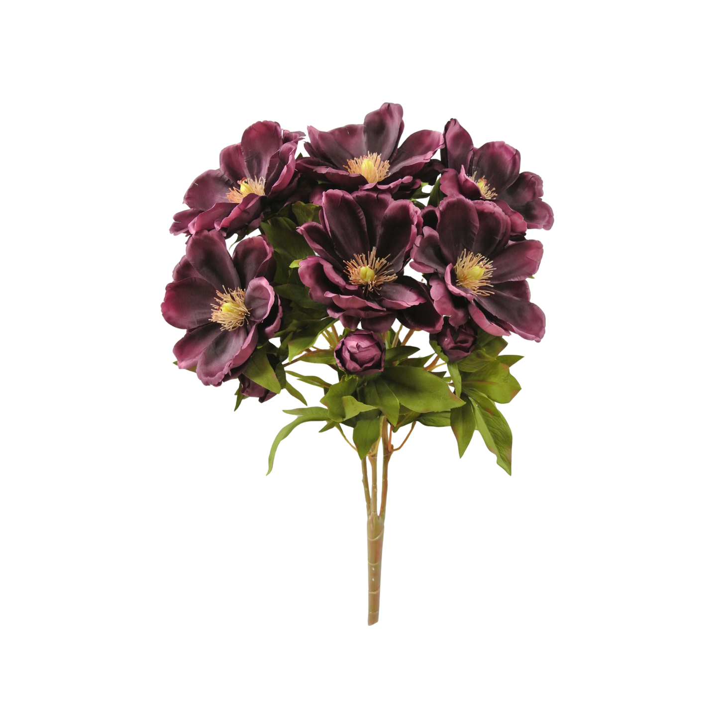 Artificial Purple Magnolia Bush with 9 Stems-52371-NEWPU Golden Bell