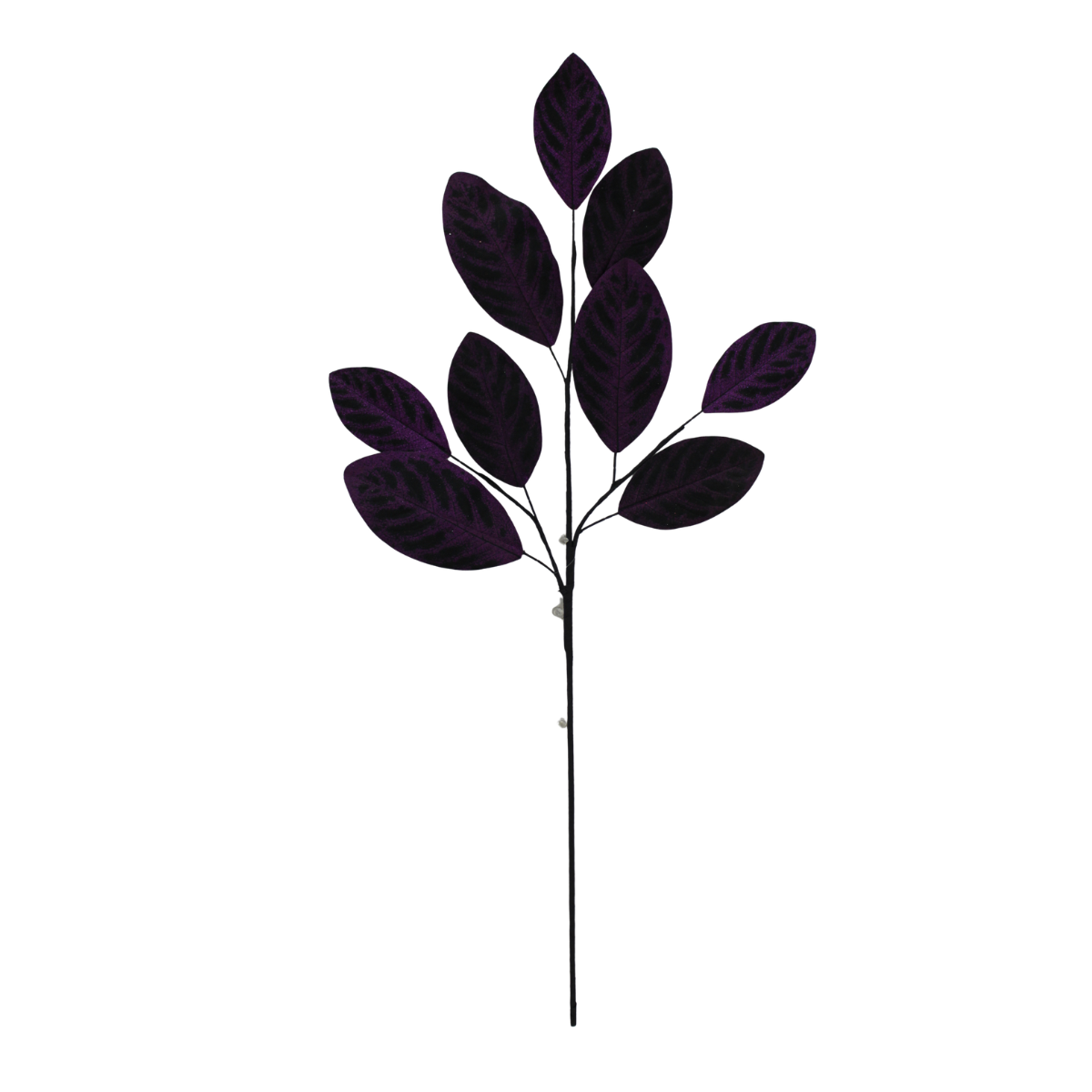 Purple Glitter Magnolia Leaf Spray — 32 Inch Holiday Stem-65706-PU Golden Bell