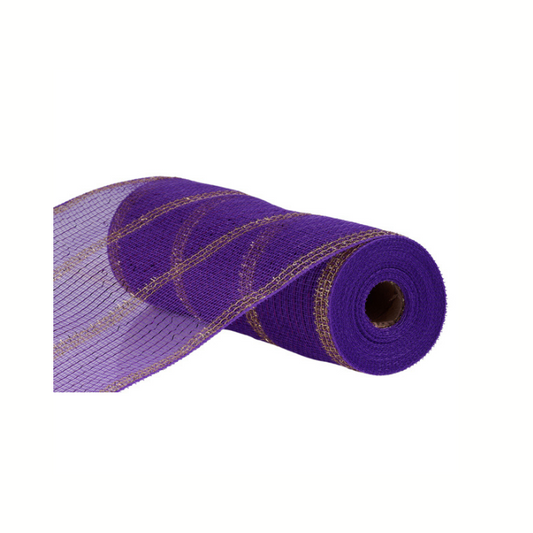 10.25"x10yd Wide Tinsel PP/Foil Mesh - Purple/Gold - Perfect for Mardi Gras Wreaths- Premium Wreath Supplies-RY8401J1 Craig Bachman