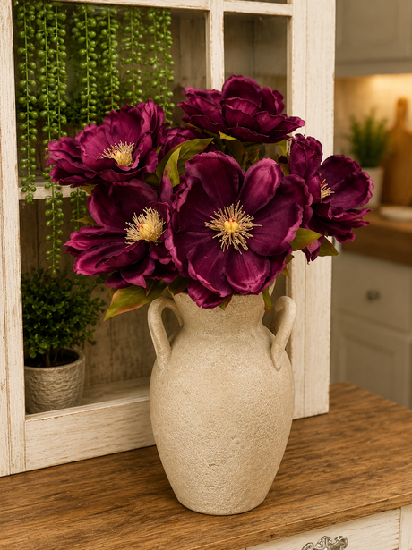 Artificial Purple Magnolia Bush with 9 Stems-52371-NEWPU Golden Bell