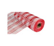 RE1351N5-10 Inch Red/White Wide Foil Deco Mesh Craig Bachman