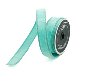 1"x10yd Tiffany Blue Velvet Wired Ribbon – Elegant Craft and Decor | TCT Crafts I RG008-80