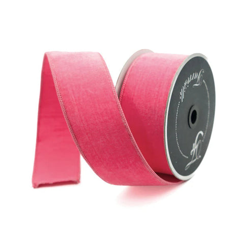 2.5"x10yd Farrisilk Bubble Gum Pink Velvet Wired Ribbon - Luxurious Craft & Decor Accent-RG803-74 Farrisilk