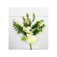 Load image into Gallery viewer, 14&quot; Artificial Cream Ranunculus, Blossom &amp; Seed Pick - Elegant Floral Accent - Artificial Flowers for Arrangements (PM2957-C)