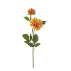 Real Touch Orange Dahlia Stem — 24 Inch Moody Fall Floral Stem for Arrangements and Vase Styling-19445C-OR K & K Interiors