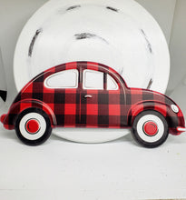 Load image into Gallery viewer, Vintage Bug Red/Black Metal Sign - 12&quot;L x 5.5&quot;H - Embossed Checked Design-MD066824