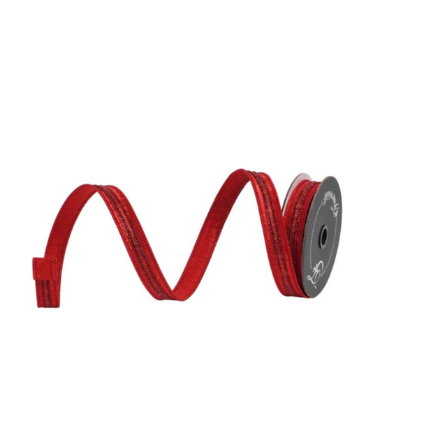 Farrisilk .75" Red Semiprecious Glitter Wired Ribbon-RK811-02 TCT Crafts Designs & Decor