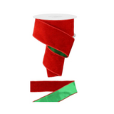 Red Green Velvet Ribbon | Wired Christmas Velvet Ribbon | 2.5" x 10yd-RGE178073 Craig Bachman