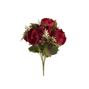 23" Red Peony & Hydrangea Bush – Full Mixed Floral Bush for Arrangements-20137-RD Golden Bell