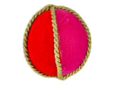 4" Foam Velvet Fabric Ornament in Red, Pink, and Gold Trim by TCT Crafts - Festive Holiday Decor-85742 Liberty Floral