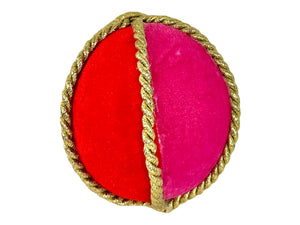 4" Foam Velvet Fabric Ornament in Red, Pink, and Gold Trim by TCT Crafts - Festive Holiday Decor-85742