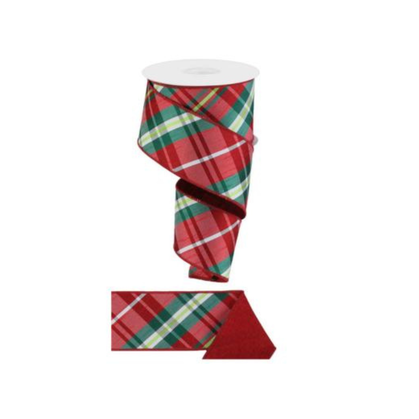 2.5" x 10yd Red and Green Christmas Plaid Wired Ribbon-RGX00652W Craig Bachman
