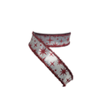 Retro Star Christmas Ribbon 1.5 Inch x 10 Yard Silver Red Wired Ribbon-RG0833926 Craig Bachman